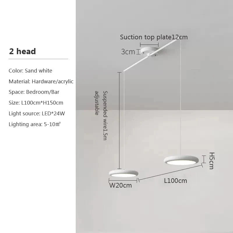 Lustre LED Nordique Vert 1-3 Tête Disque Suspension - Luminaire Design pour Salon, Chambre, Cuisine - Décor Maison | Marco Lucetti H / Lumière blanche