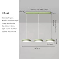 Lustre LED Nordique Vert 1-3 Tête Disque Suspension - Luminaire Design pour Salon, Chambre, Cuisine - Décor Maison | Marco Lucetti J. / Lumière blanche