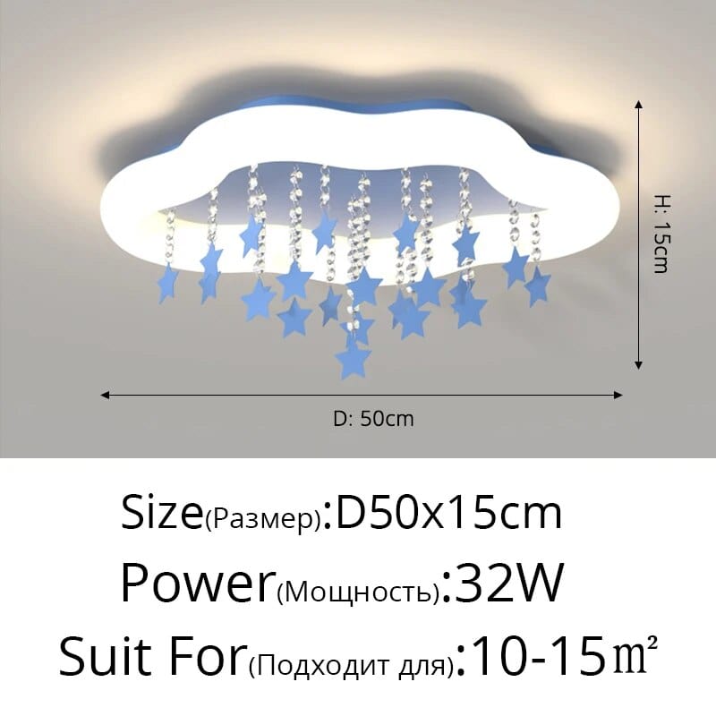 Lustre LED Nuage Multicolore | Marco Lucetti Nuage bleu / Lumière trichromatique