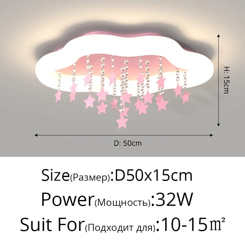 Lustre LED Nuage Multicolore | Marco Lucetti Nuage rose / Lumière trichromatique