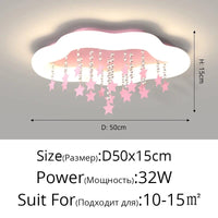 Lustre LED Nuage Multicolore | Marco Lucetti Nuage rose / Lumière trichromatique