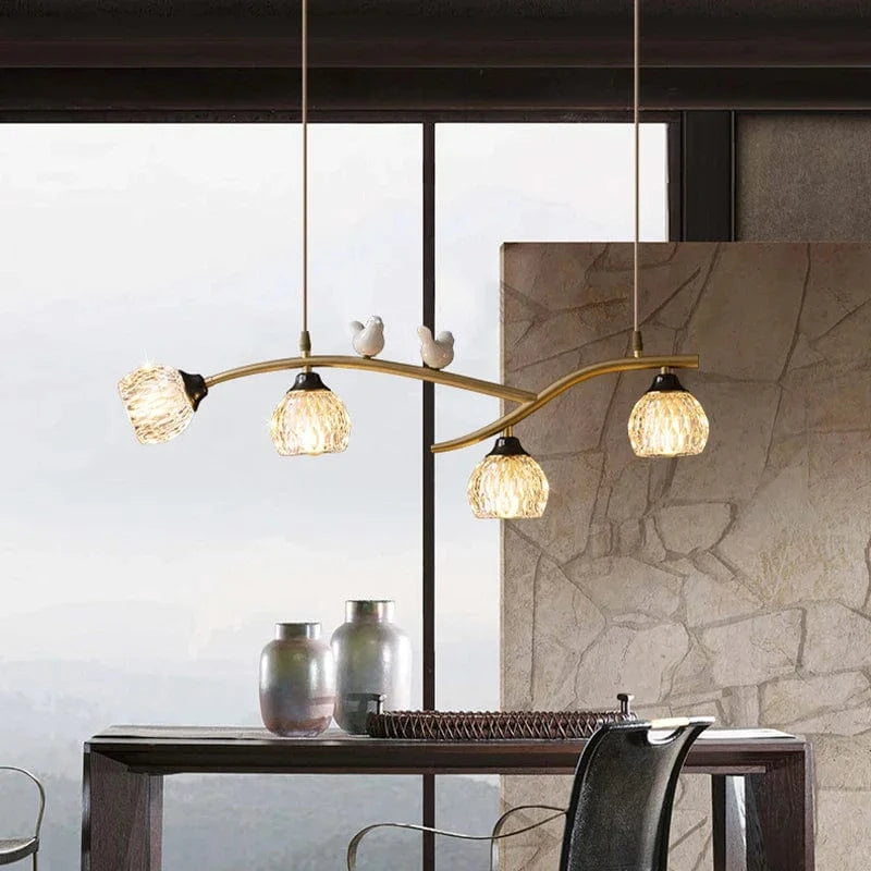 Lustre LED Oiseau Créatif en Cuivre pour Maison et Restaurant - Éclat Brillant | Marco Lucetti