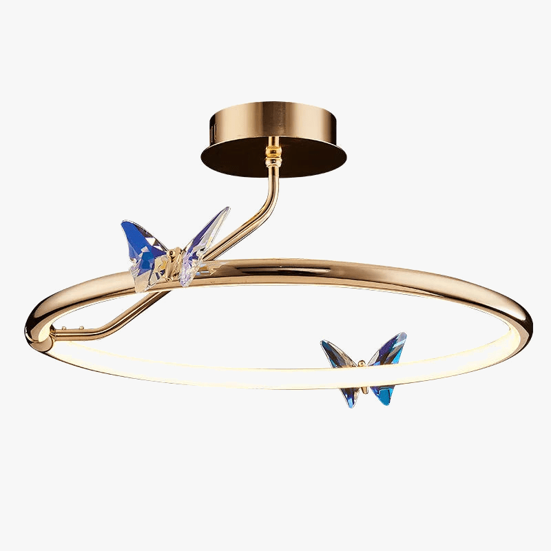 Lustre LED Papillon en Anneau d'Or pour Déco Loft | Marco Lucetti