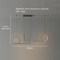 Lustre LED Parcours Métal Design. | Marco Lucetti 100cm / Chaude