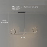 Lustre LED Parcours Métal Design. | Marco Lucetti 80cm / Froide