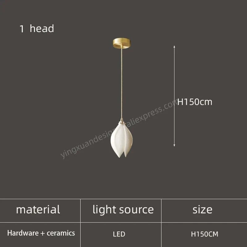 Lustre LED Pétale en Céramique Moderne Décoratif | Marco Lucetti 1 tête / Lumière blanche