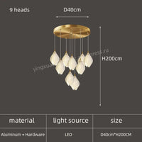 Lustre LED Pétale en Céramique Moderne Décoratif | Marco Lucetti 9 têtes / Lumière blanche