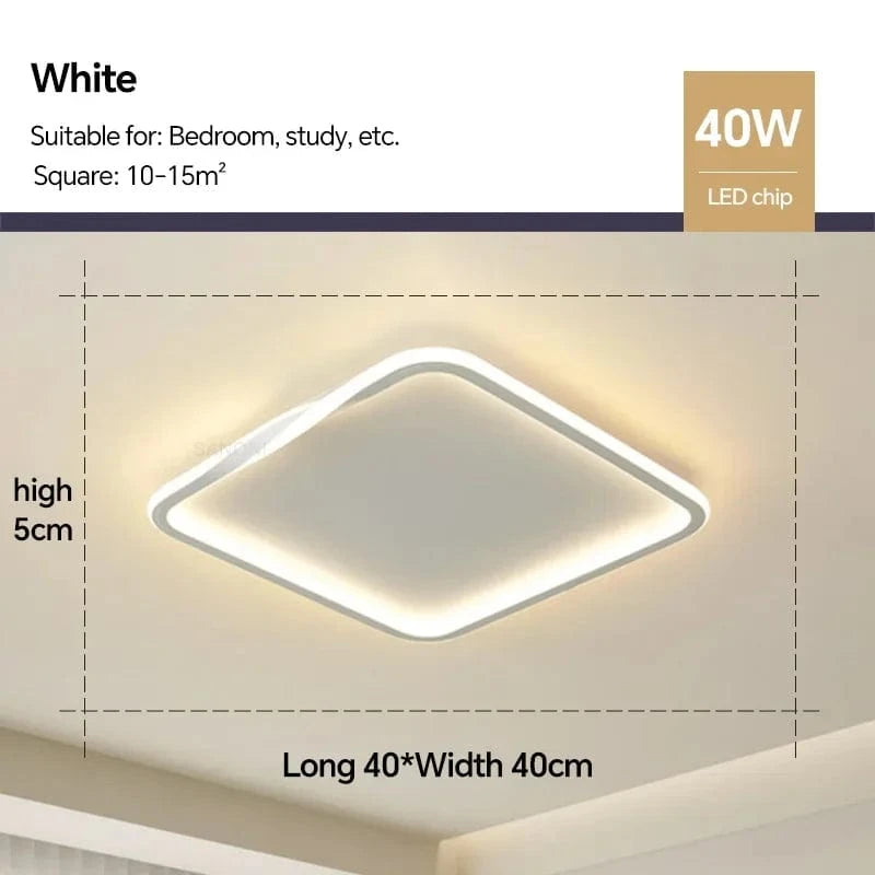 Lustre LED Plafond Maison - Éclairage Élégant | Marco Lucetti Carré Blanc 40cm / Blanc chaud (pas de RC)
