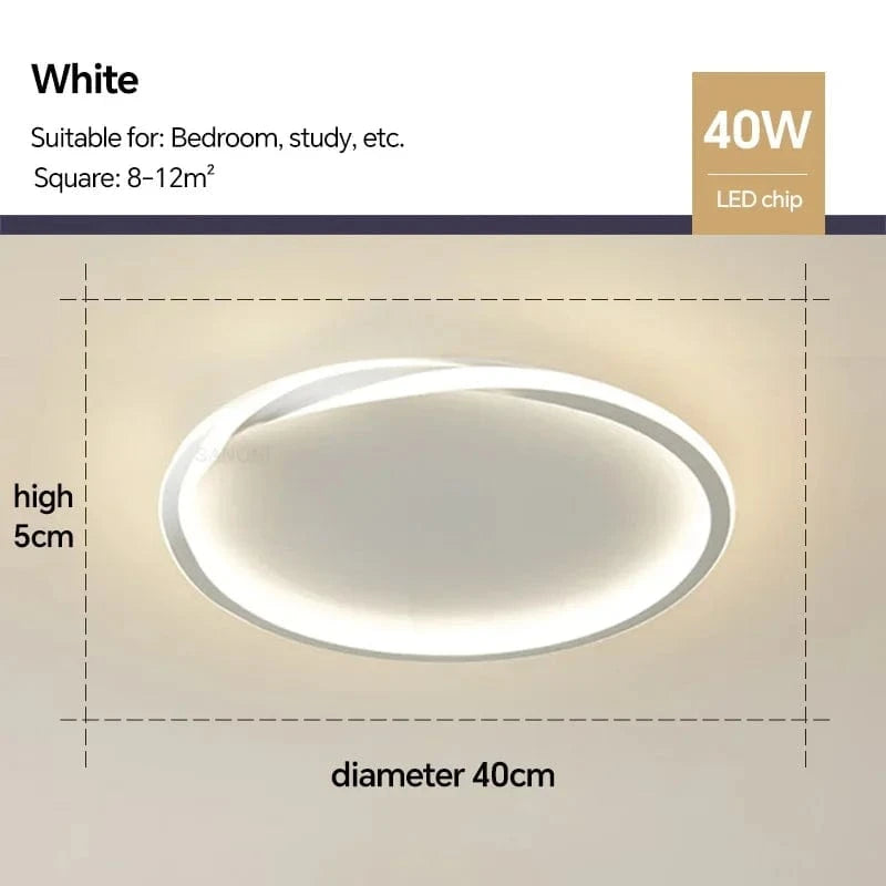 Lustre LED Plafond Maison - Éclairage Élégant | Marco Lucetti Circulaire Blanc 40cm / Blanc chaud (pas de RC)