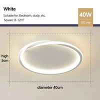 Lustre LED Plafond Maison - Éclairage Élégant | Marco Lucetti Circulaire Blanc 40cm / Blanc chaud (pas de RC)