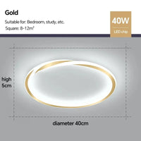 Lustre LED Plafond Maison - Éclairage Élégant | Marco Lucetti Circulaire Or 40cm / Blanc chaud (pas de RC)