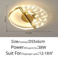 Lustre LED Plumes Acryliques: Éclairez votre intérieur | Marco Lucetti Plume 55cm dorée / Blanc chaud, pas de télécommande