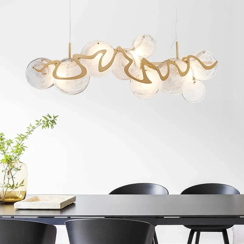 Lustre LED Postmoderne Doré Rond Ovale Suspension Luminaire | Marco Lucetti