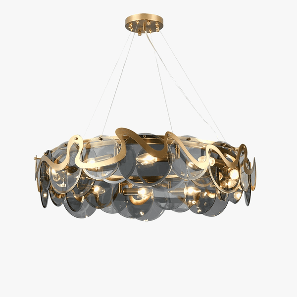 Lustre LED Postmoderne Doré Rond Ovale Suspension Luminaire | Marco Lucetti