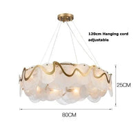 Lustre LED Postmoderne Doré Rond Ovale Suspension Luminaire | Marco Lucetti 80 cm blanc / Lumière blanche