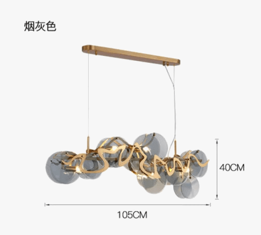 Lustre LED Postmoderne Doré Rond Ovale Suspension Luminaire | Marco Lucetti Ovale gris / Lumière blanche