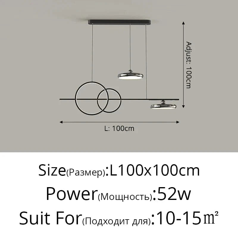 Lustre LED pour un éclairage intérieur tendance et moderne | Marco Lucetti Luminosité variable / Chorme 100cm