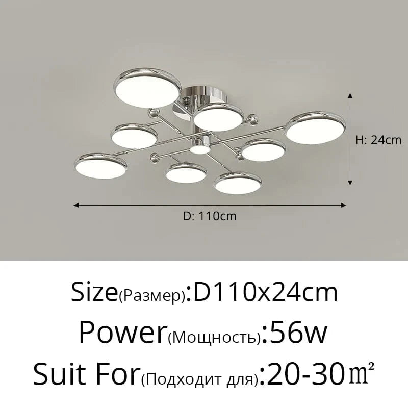 Lustre LED pour un éclairage intérieur tendance et moderne | Marco Lucetti Luminosité variable / Chorme 8 têtes