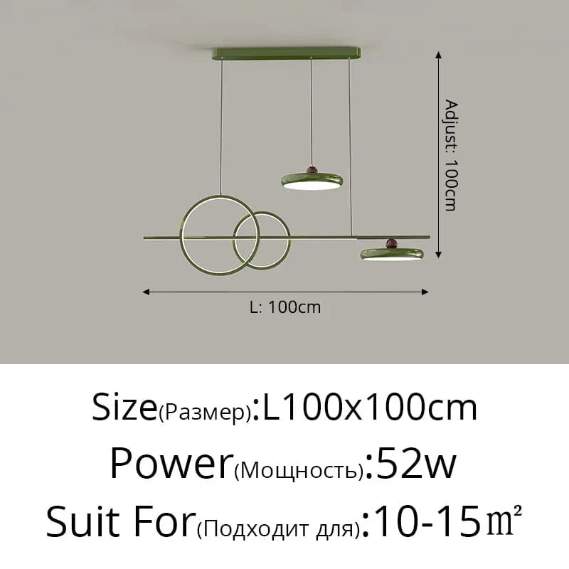 Lustre LED pour un éclairage intérieur tendance et moderne | Marco Lucetti Luminosité variable / Vert 100cm