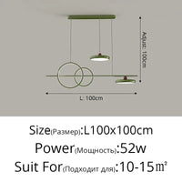 Lustre LED pour un éclairage intérieur tendance et moderne | Marco Lucetti Luminosité variable / Vert 100cm