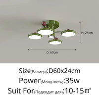 Lustre LED pour un éclairage intérieur tendance et moderne | Marco Lucetti Luminosité variable / Vert 4 têtes