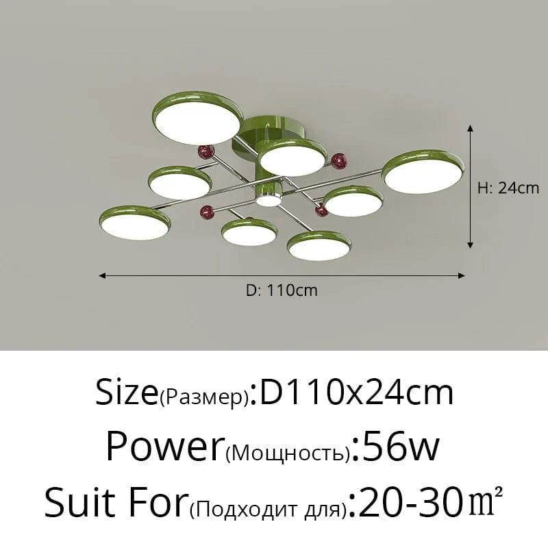 Lustre LED pour un éclairage intérieur tendance et moderne | Marco Lucetti Luminosité variable / Vert 8 têtes