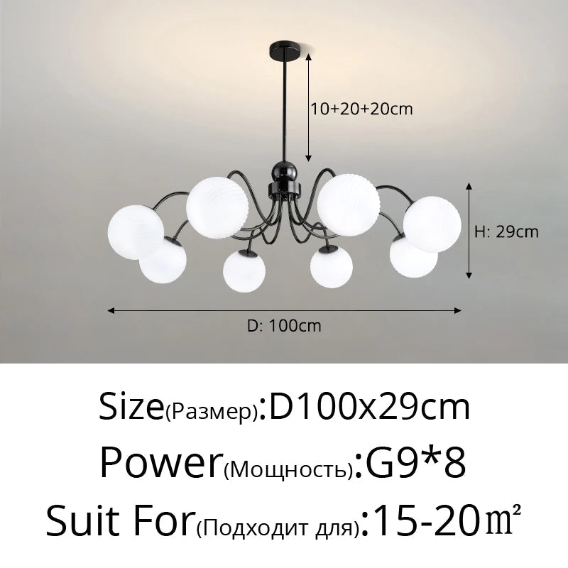 Lustre LED Qiyimei Artglass - Éclairage Intérieur Décoratif de Qualité