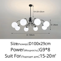 Lustre LED Qiyimei Artglass - Éclairage Intérieur Décoratif de Qualité