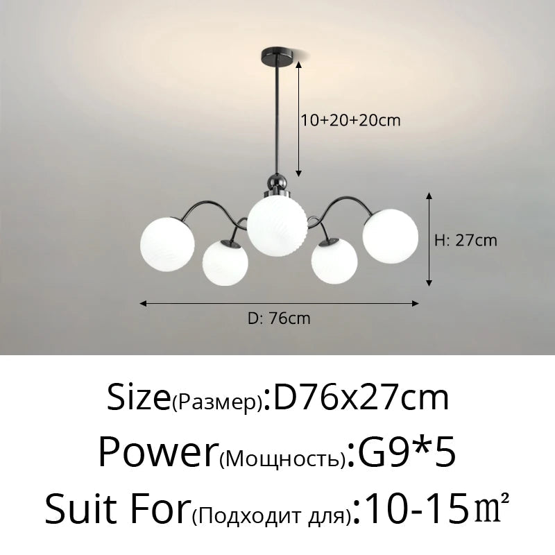 Lustre LED Qiyimei Artglass - Éclairage Intérieur Décoratif de Qualité
