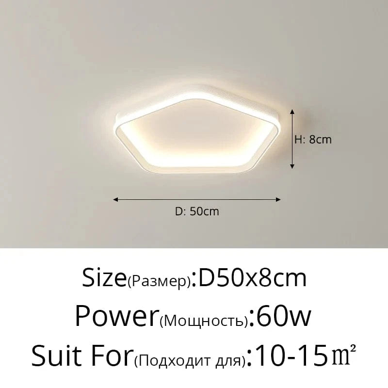 Lustre LED Qiyimei - Éclairage Intérieur Maison | Marco Lucetti 3 couleurs sans télécommande / Blanc 50cm 60w