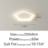 Lustre LED Qiyimei - Éclairage Intérieur Maison | Marco Lucetti 3 couleurs sans télécommande / Blanc 50cm 60w