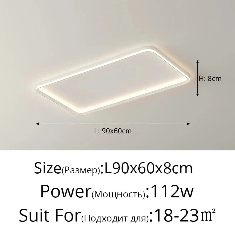 Lustre LED Qiyimei - Éclairage Intérieur Maison | Marco Lucetti 3 couleurs sans télécommande / Blanc 90cm