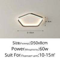 Lustre LED Qiyimei - Éclairage Intérieur Maison | Marco Lucetti 3 couleurs sans télécommande / Noir 50cm 60w