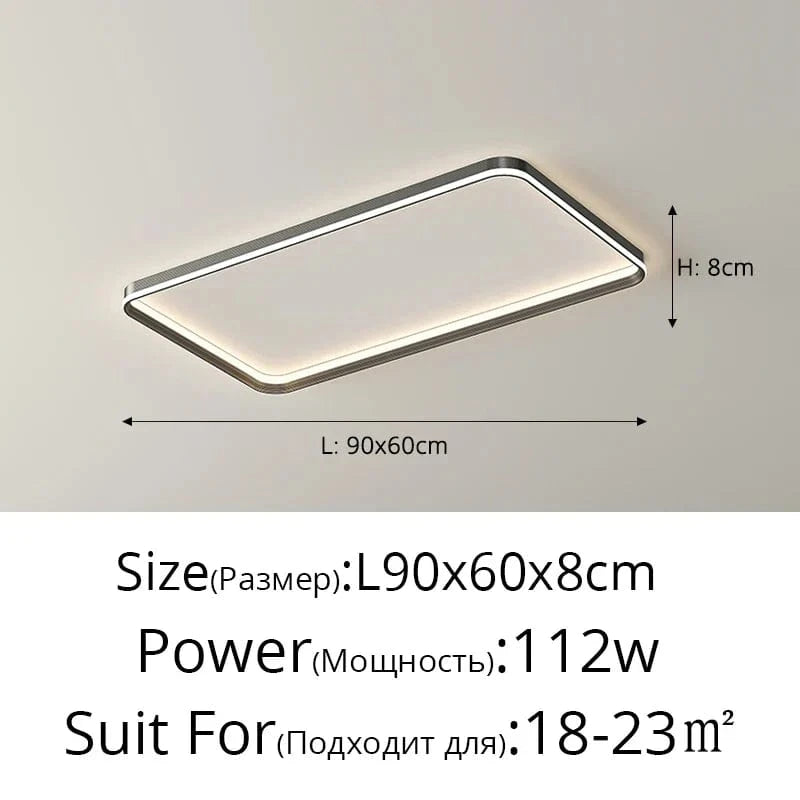 Lustre LED Qiyimei - Éclairage Intérieur Maison | Marco Lucetti 3 couleurs sans télécommande / Noir 90cm