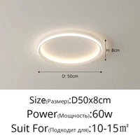 Lustre LED Qiyimei - Éclairage Intérieur Maison | Marco Lucetti 3 couleurs sans télécommande / Rond Blanc