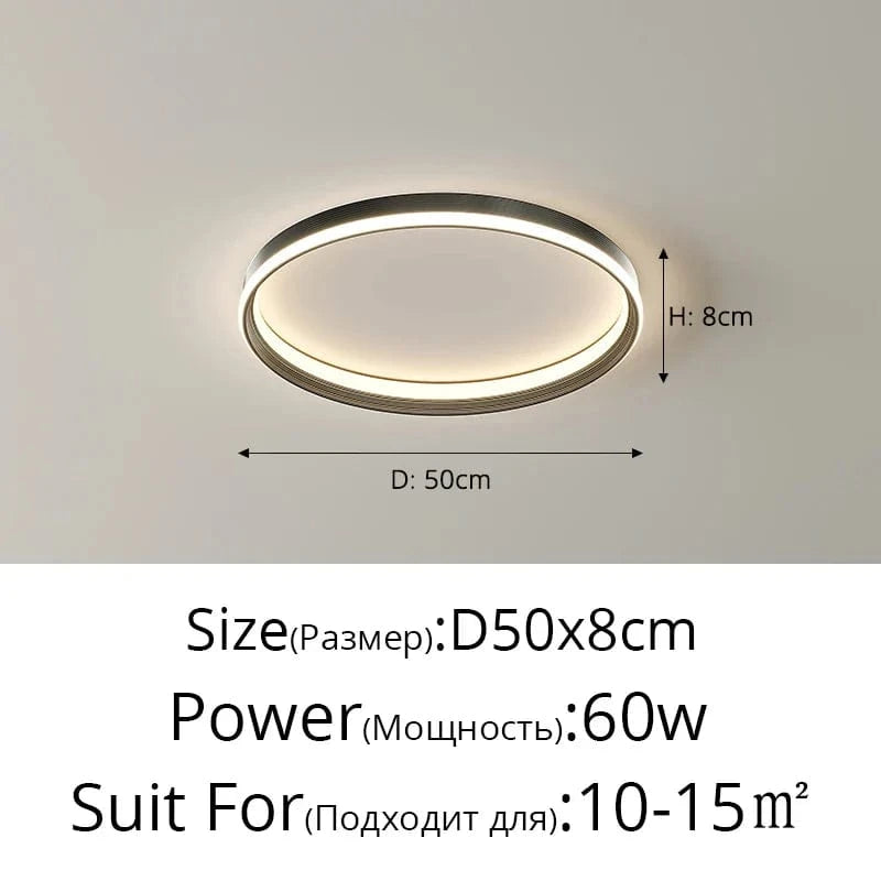 Lustre LED Qiyimei - Éclairage Intérieur Maison | Marco Lucetti 3 couleurs sans télécommande / Rond Noir