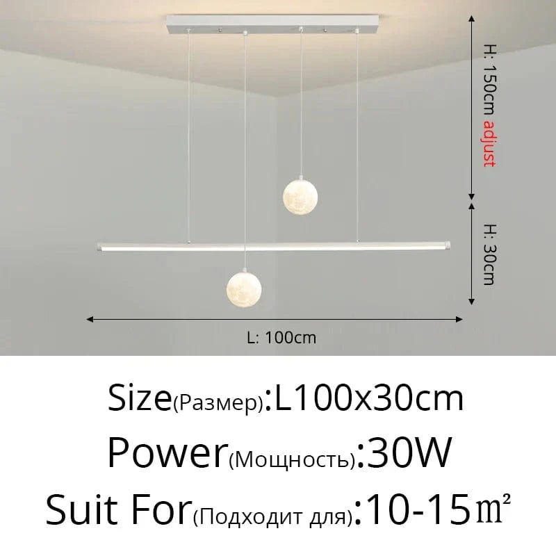 Lustre LED Qiyimei pour sublimer votre cuisine et salon. | Marco Lucetti C Blanc 30W / 3 couleurs sans télécommande