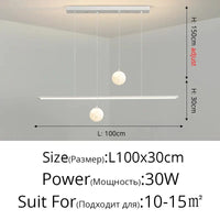 Lustre LED Qiyimei pour sublimer votre cuisine et salon. | Marco Lucetti C Blanc 30W / 3 couleurs sans télécommande