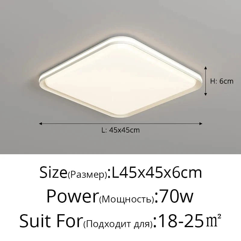 Lustre LED Réglable avec Veilleuse pour Décoration Intérieure - LuminArt | Marco Lucetti 3 couleurs sans télécommande / Carré 42cm Blanc