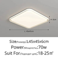 Lustre LED Réglable avec Veilleuse pour Décoration Intérieure - LuminArt | Marco Lucetti 3 couleurs sans télécommande / Carré 42cm Blanc