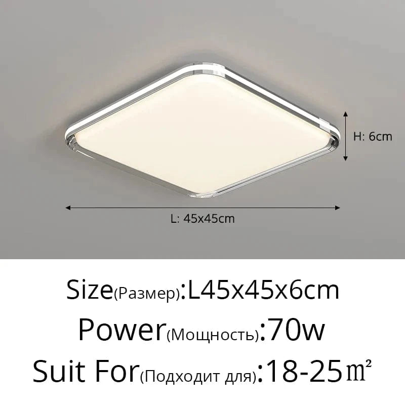 Lustre LED Réglable avec Veilleuse pour Décoration Intérieure - LuminArt | Marco Lucetti 3 couleurs sans télécommande / Carré 42cm chromé