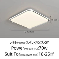 Lustre LED Réglable avec Veilleuse pour Décoration Intérieure - LuminArt | Marco Lucetti 3 couleurs sans télécommande / Carré 42cm chromé