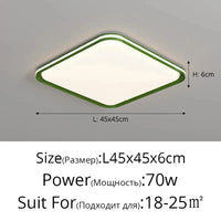 Lustre LED Réglable avec Veilleuse pour Décoration Intérieure - LuminArt | Marco Lucetti 3 couleurs sans télécommande / Carré 42cm vert