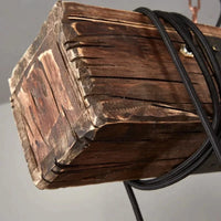 Lustre LED rétro industriel antique LOFT Bar Vintage Art bois E27 | Marco Lucetti