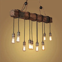 Lustre LED rétro industriel antique LOFT Bar Vintage Art bois E27 | Marco Lucetti