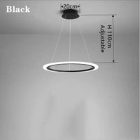 Lustre LED Ring Salon Minimaliste | Marco Lucetti Noir / 40CM / Lumière blanche