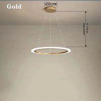 Lustre LED Ring Salon Minimaliste | Marco Lucetti Or / 40CM / Lumière blanche