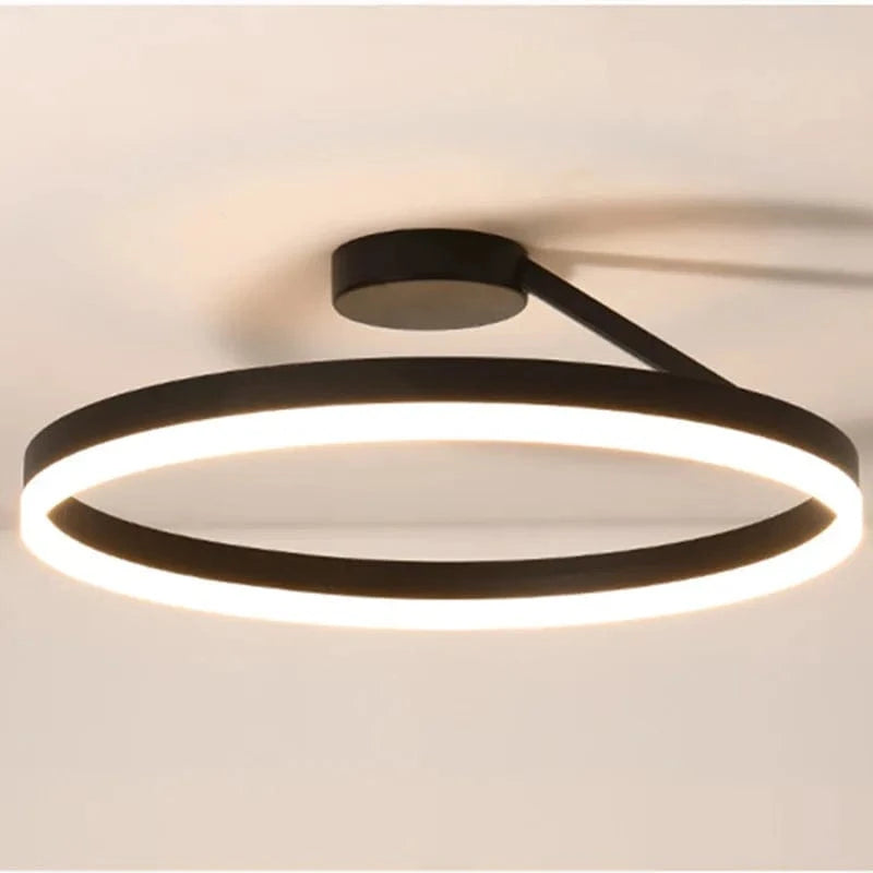 Lustre Led Rond à Intensité Variable | Marco Lucetti Corps noir / Diamètre.40cm / Blanc chaud 3000K