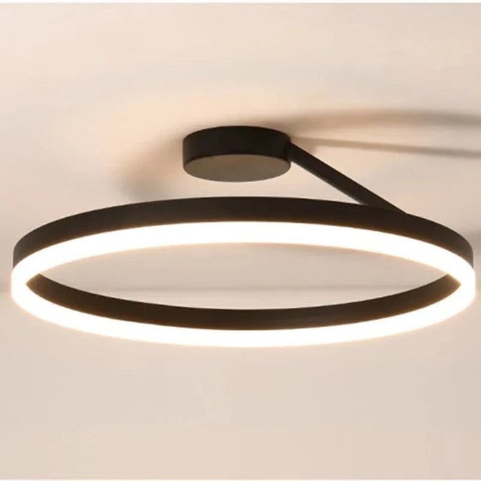 Lustre Led Rond à Intensité Variable | Marco Lucetti Corps noir / Diamètre.40cm / Blanc chaud 3000K