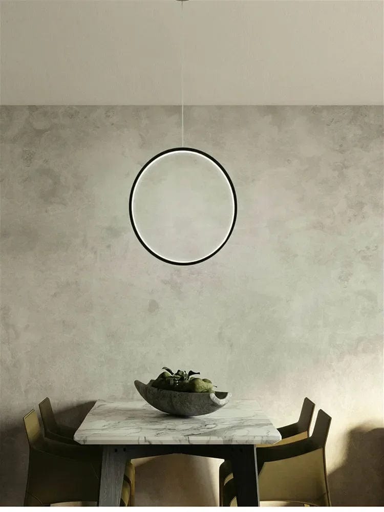 Lustre LED Rond Minimaliste Suspensions Noires - Éclairage Intérieur Design | Marco Lucetti